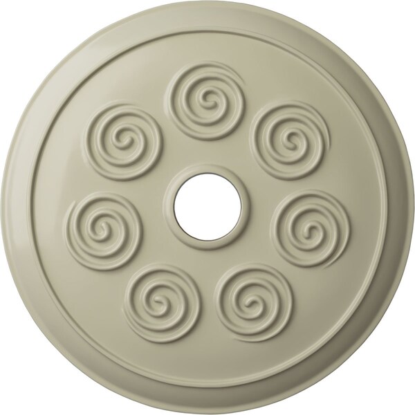 Ekena Millwork Spiral Ceiling Medallion (Fits Canopies up to 4"), Hand-Painted Clear Yellow, 25 1/4"OD x 4"ID x 2"P CM25SPCYF - main